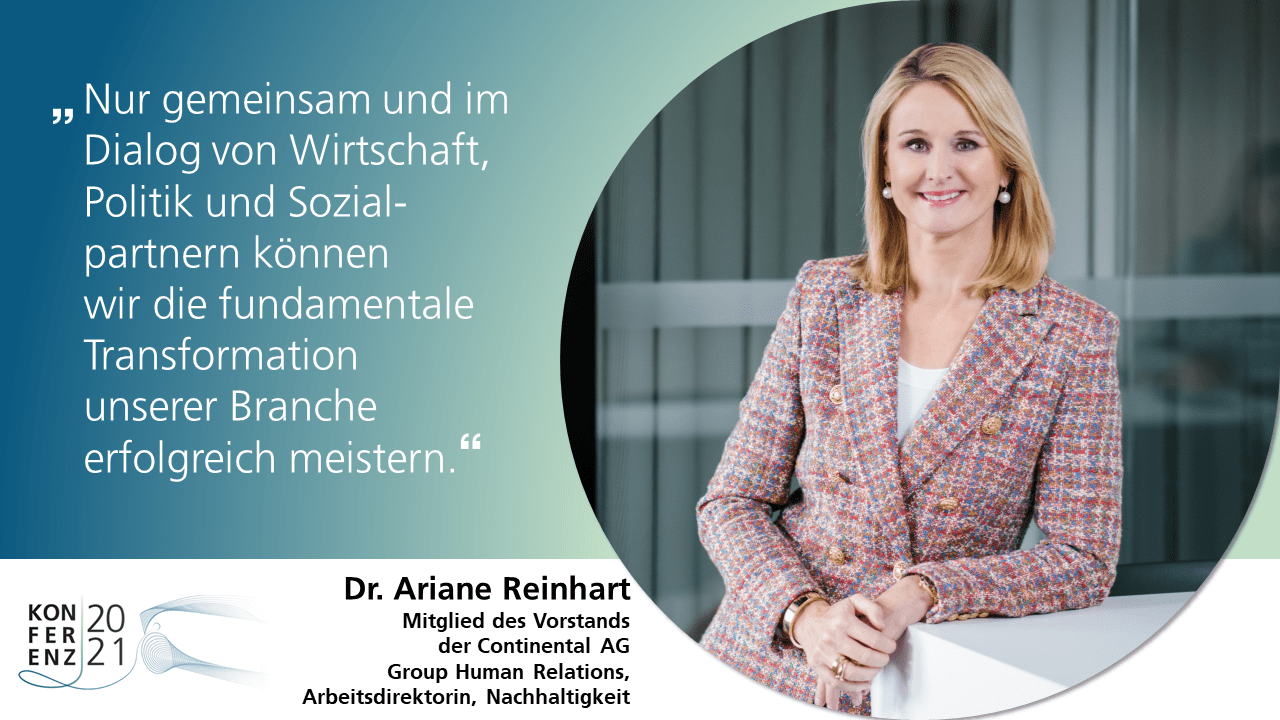 Statement zum Strategiedialog Automobilwirtschaft Niedersachsen von Dr. Ariane Reinhart, Mitglied des Vorstands Continental AG Group Human Solutions, Arbeitsdirektion, Nachhaltigkkeit