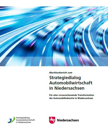 Titelseite des Abschlussberichts Strategiedialog Automobilwirtschaft in Niedersachsen.