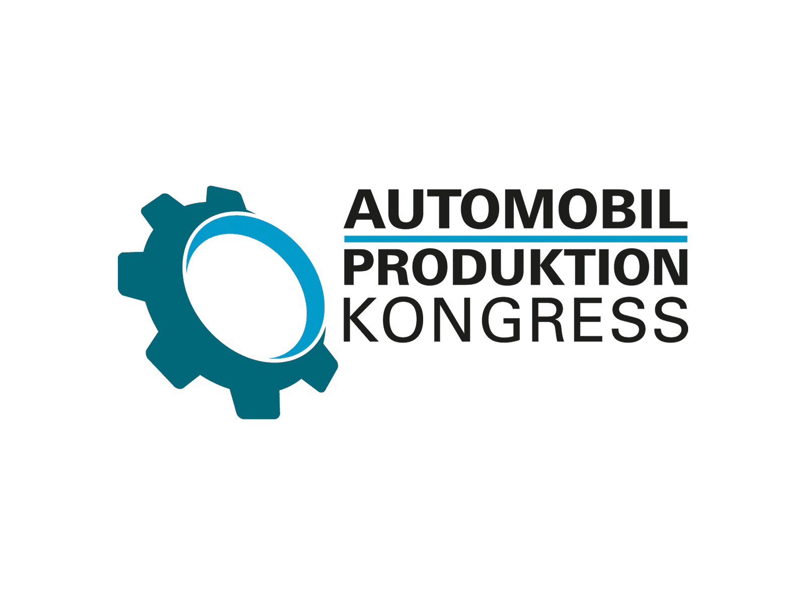 Das Logo zeigt ein Zahnrad und die Aufschrift Automobil Produktion Kongress
