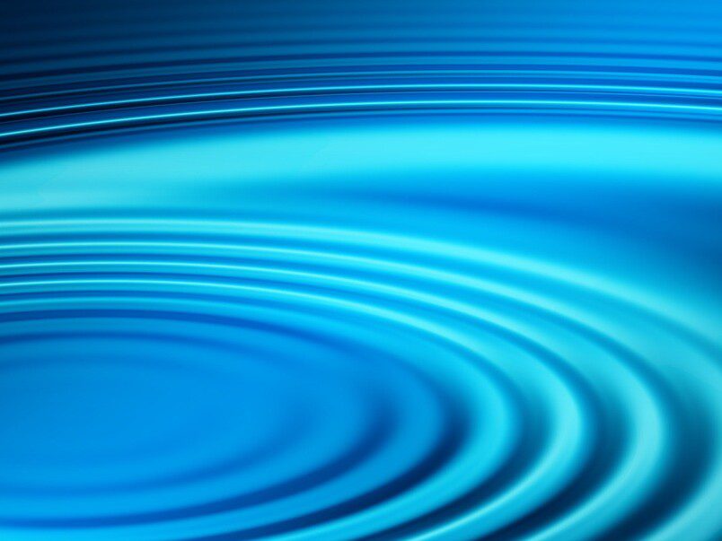 Eine kreisförmige Welle in blau.